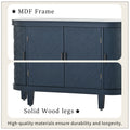 Accent Storage Cabinet Sideboard Wooden Cabinet With Antique Pattern Doors For Hallway, Entryway, Living Room Navy Blue Mdf