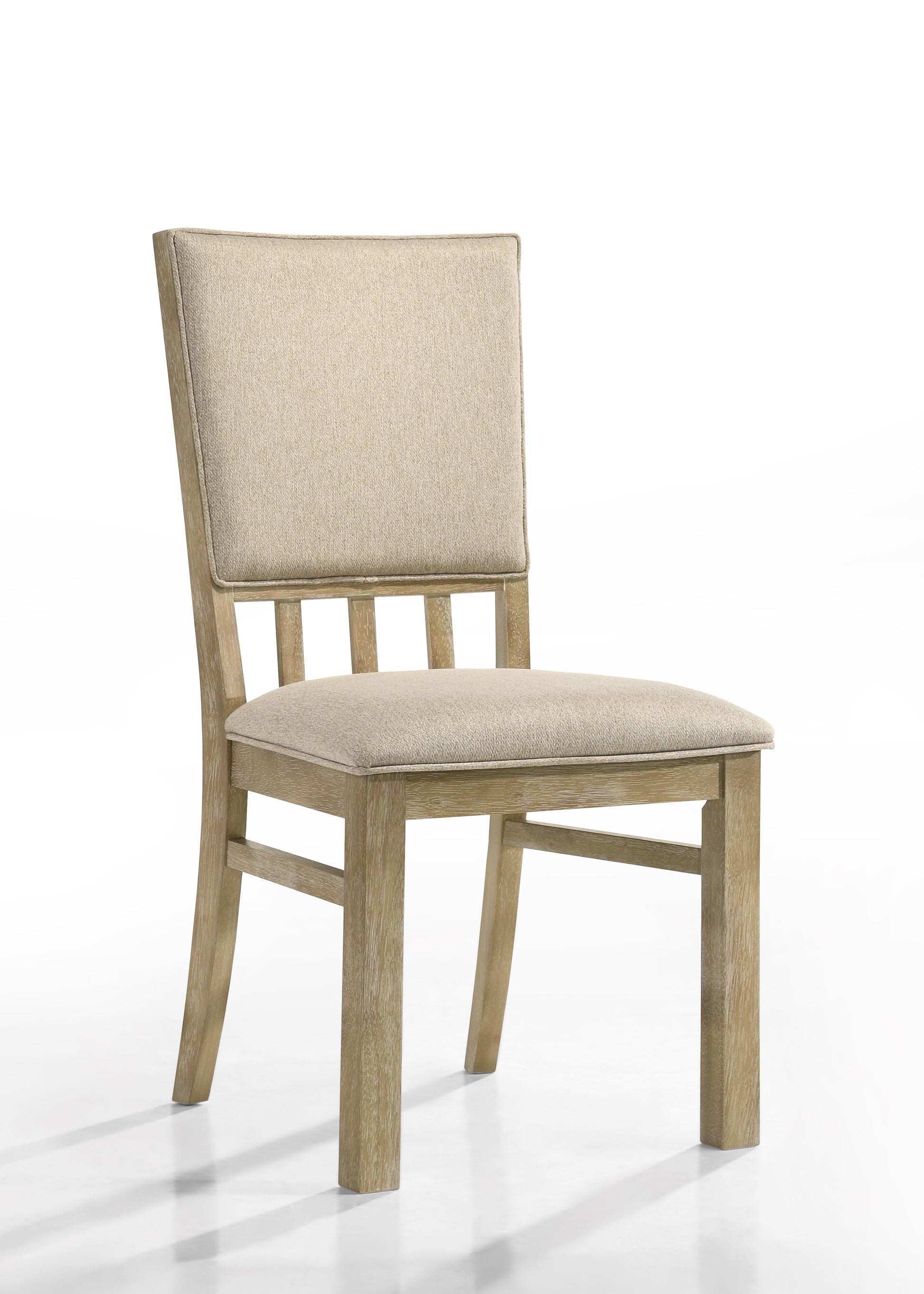 Brutus Set Of 2 Reclaimed Wheat 19" Wide Contemporary Fabric Dining Chair Wheat Fabric