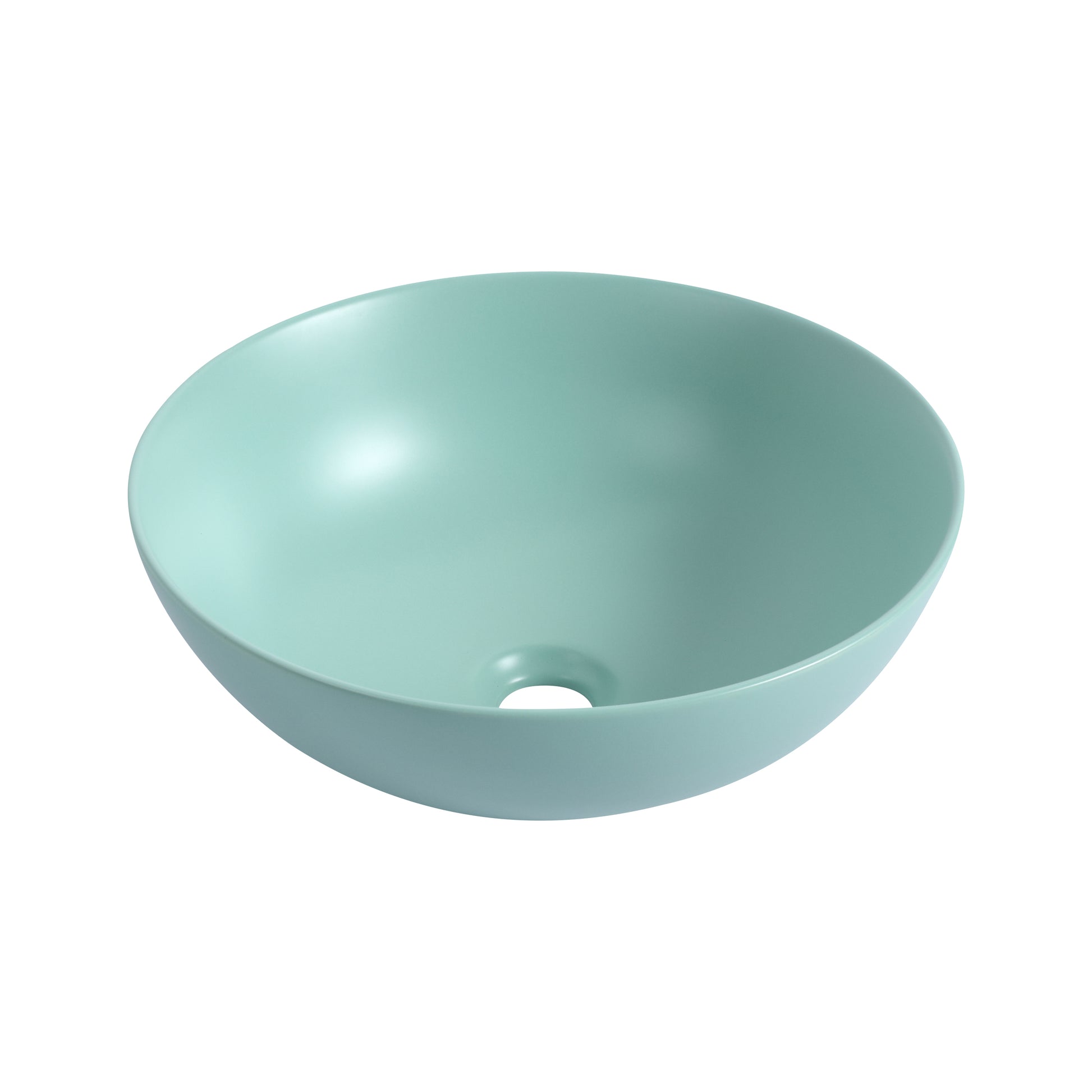 Ceramic Countertop Art Wash Basin, Vessel Sink Matt Light Green Light Green Ceramic