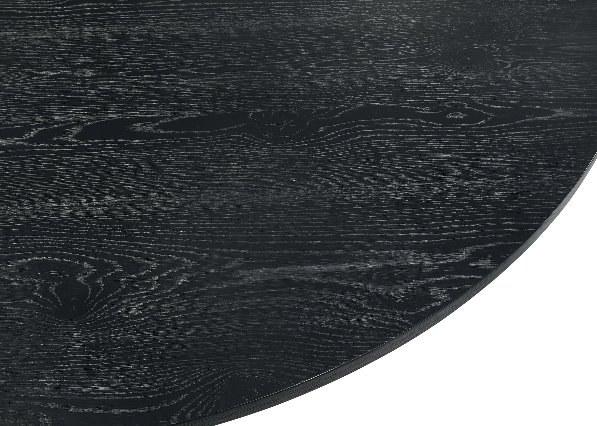 Jasper Ebony Black 5 Piece 59" Wide Contemporary Round Dining Table Set With Beige Fabric Chairs Walnut Solid Wood Mdf