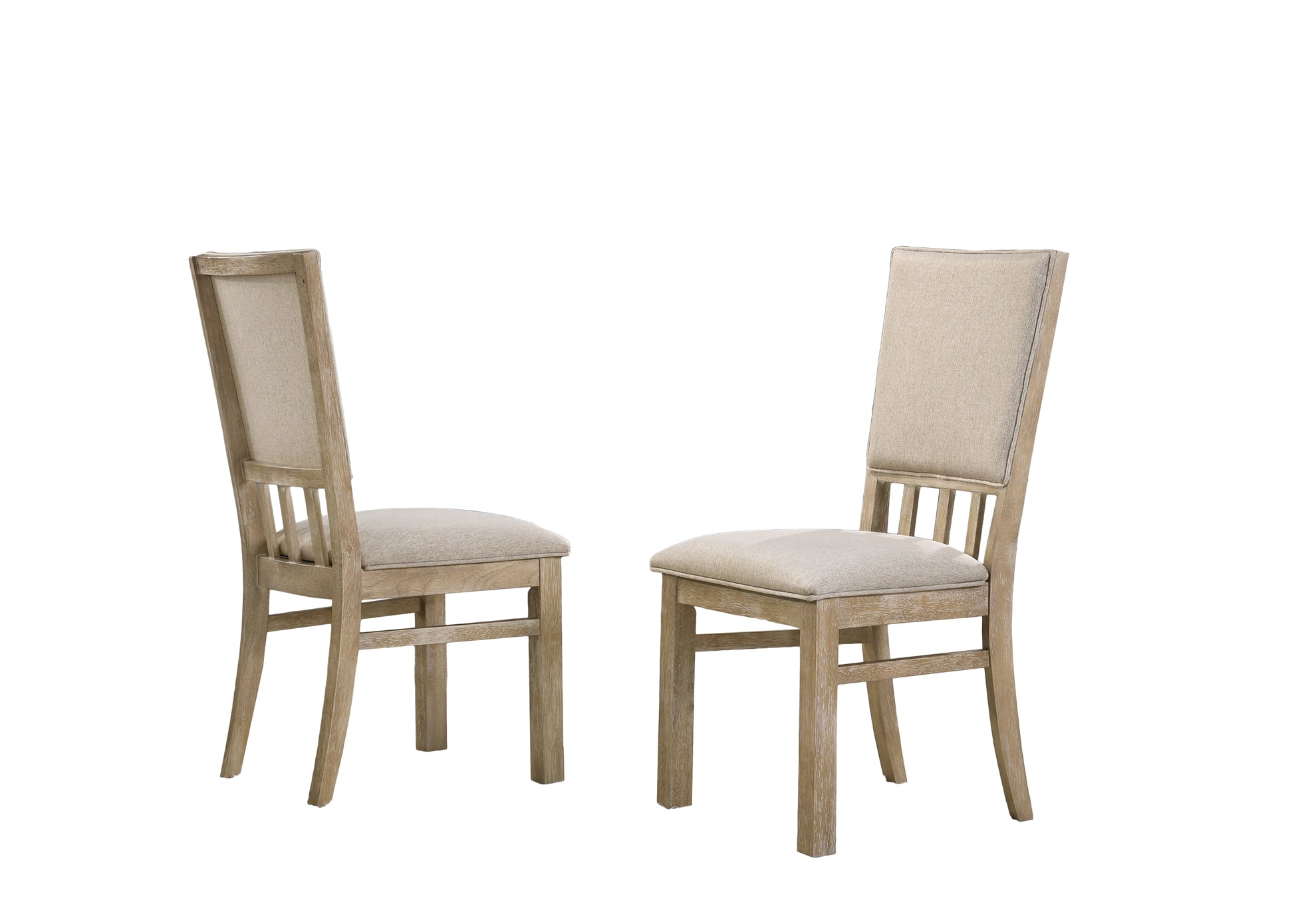 Brutus Set Of 2 Reclaimed Wheat 19" Wide Contemporary Fabric Dining Chair Wheat Fabric