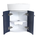 Corner Bathroom Vanity Sink Combo For Small Space Wall Mounted Cabinet Set, Ceramic Sink Bvc05316Nb Navy Blue 2 Bathroom Wall Mounted Modern Plywood