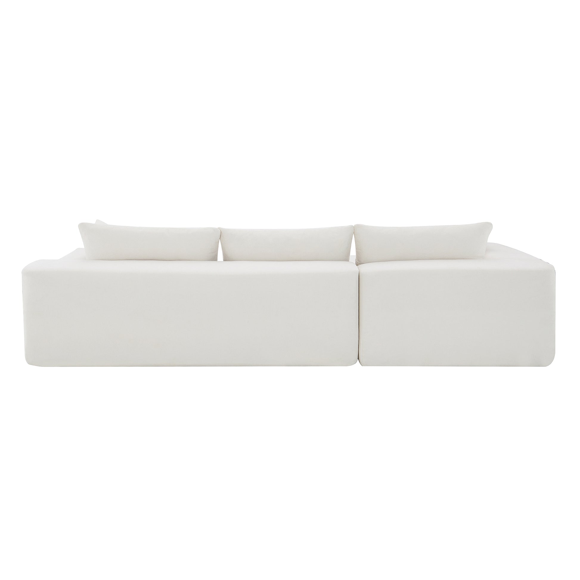 109*68" Modular Sectional Living Room Sofa Set, Modern Minimalist Style Couch, Upholstered Sleeper Sofa For Living Room, Bedroom, Salon, 2 Pc Free Combination, L Shape, Cream Cream Foam Chenille 4 Seat