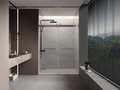 Frameless Double Sliding Shower Door Track Brushed brushed nickel-stainless steel