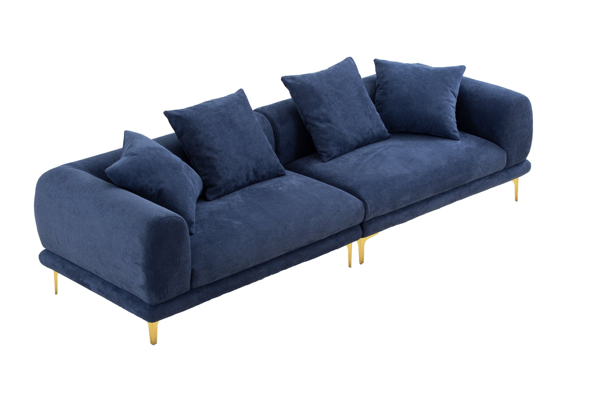 108.3'' Modern Sofa Couch 4 Seater Fabric Sofa For Livingroom Office Blue Blue Fabric