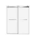 68 To 72 In. W X 76 In. H Double Sliding Frameless Soft Close Shower Door With Premium 3 8 Inch 10Mm Thick Tampered Glass And Easy Cleaning Coating, 22D02 72Bn Brushed Nickel Brushed Nickel Stainless Steel