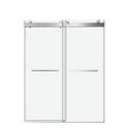 Elan 56 to 60 in. W x 76 in. H Sliding Frameless Soft brushed nickel-stainless steel-tempered
