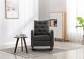 High Back Rocking Chair Nursery Chair .Comfortable Rocker Fabric Padded Seat .Modern High Back Armchair Dark Gray Polyester