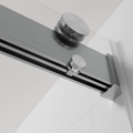Frameless Double Sliding Shower Door Track Brushed brushed nickel-stainless steel