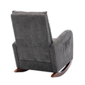 High Back Rocking Chair Nursery Chair .Comfortable Rocker Fabric Padded Seat .Modern High Back Armchair Dark Gray Polyester