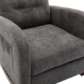 High Back Rocking Chair Nursery Chair .Comfortable Rocker Fabric Padded Seat .Modern High Back Armchair Dark Gray Polyester