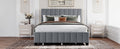 Queen Size Velvet Upholstered Platform Bed With 2 Drawers And 1 Twin Xl Trundle Gray Gray Upholstered