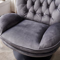 Swivel Leisure Chair Lounge Chair Velvet Grey Color With Ottoman Grey Velvet