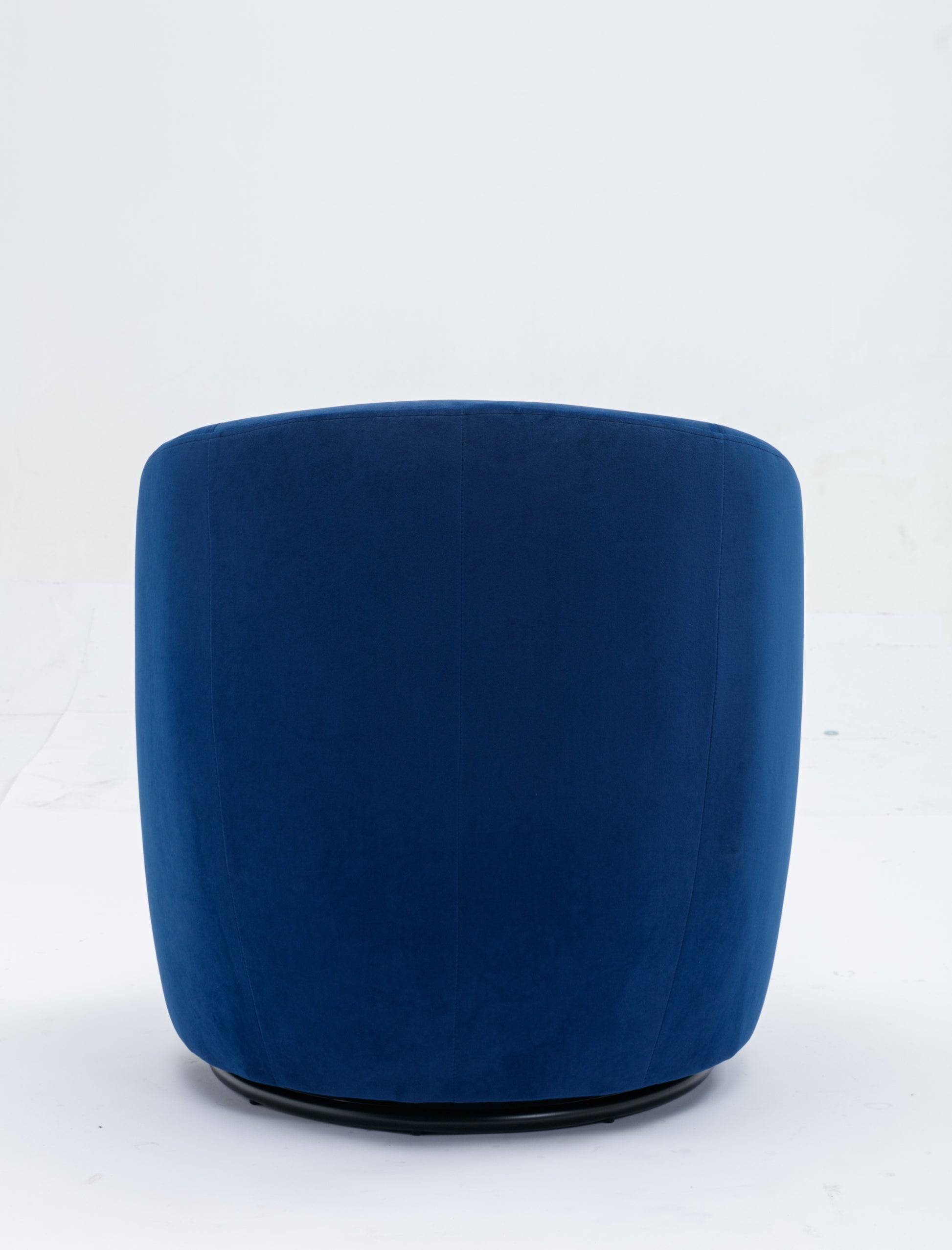 Velvet Fabric Swivel Accent Armchair Barrel Chair With Black Powder Coating Metal Ring,Blue Blue Foam Velvet