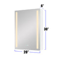 30X20 Inch Led Bathroom Medicine Cabinet Surface Mounted Cabinets With Lighted Mirror White Right Open White Modern Aluminium