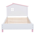 3 Pieces Bedroom Sets Twin Size Platform Bed With Nightstand And Storage Dresser,White Pink White Pink Solid Wood