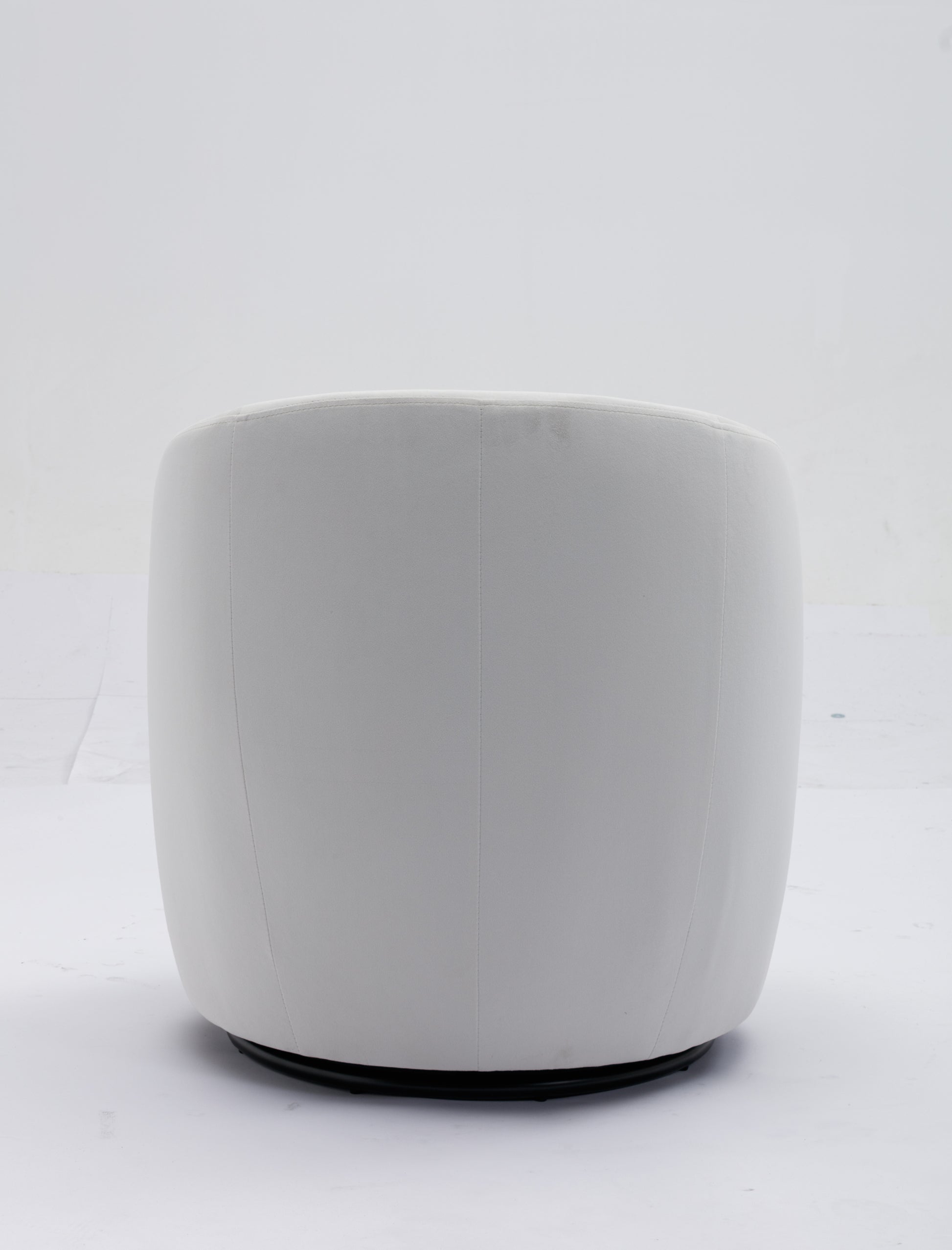 Velvet Fabric Swivel Accent Armchair Barrel Chair With Black Powder Coating Metal Ring,White White Foam Velvet