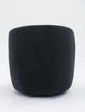 Velvet Fabric Swivel Accent Armchair Barrel Chair With Black Powder Coating Metal Ring,Black Black Foam Velvet