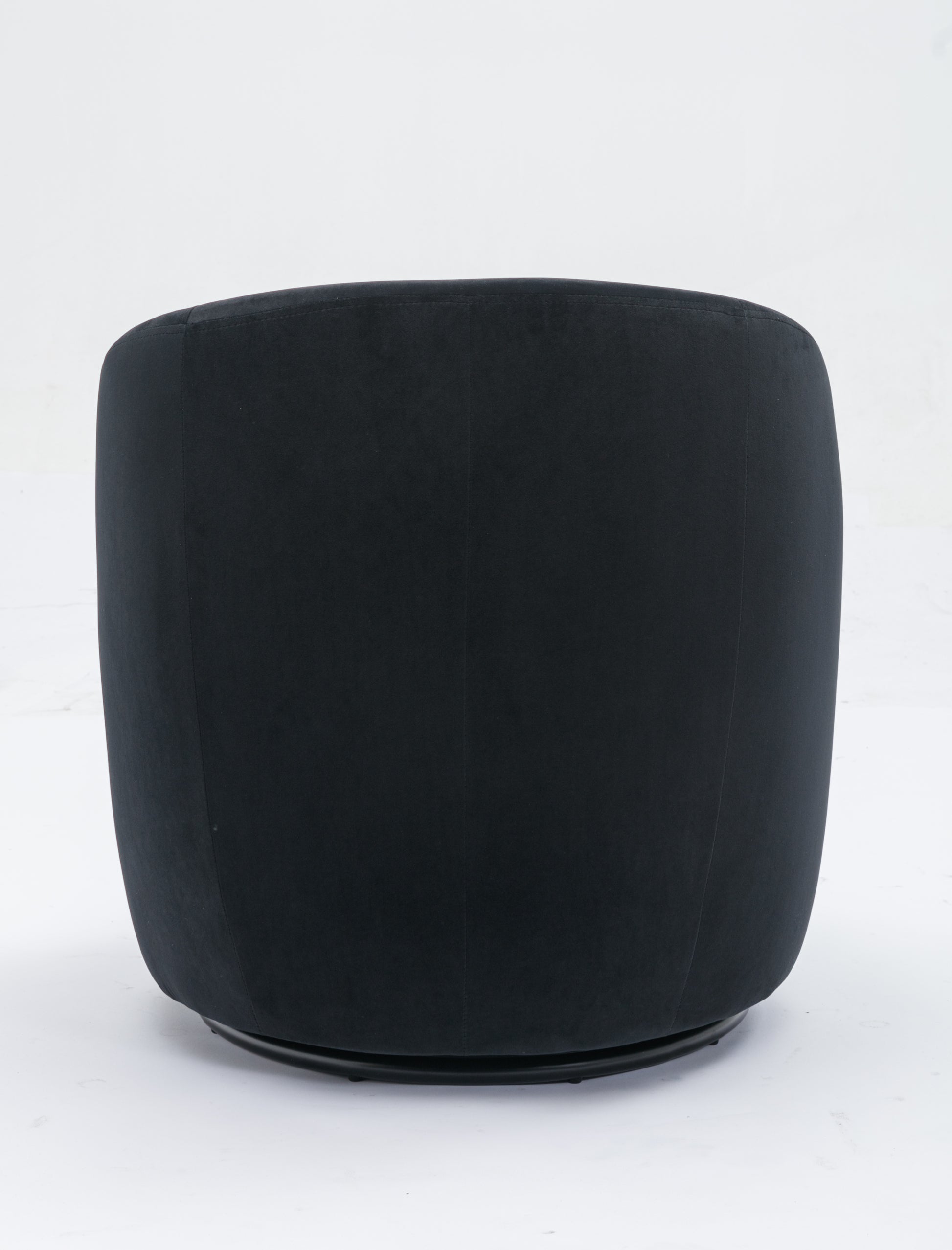 Velvet Fabric Swivel Accent Armchair Barrel Chair With Black Powder Coating Metal Ring,Black Black Foam Velvet