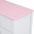 Wooden Storage Dresser With 6 Drawers,Storage Cabinet For Kids Bedroom,White Pink White Pink Solid Wood