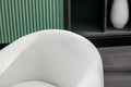 Velvet Fabric Swivel Accent Armchair Barrel Chair With Black Powder Coating Metal Ring,White White Foam Velvet