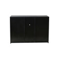 Kitchen Sideboard Cupboard With Led Light, White High Gloss Dining Room Buffet Storage Cabinet Hallway Living Room Tv Stand Unit Display Cabinet With Drawer And 2 Doors Black Mdf