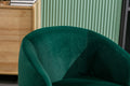 Velvet Fabric Swivel Accent Armchair Barrel Chair With Black Powder Coating Metal Ring,Green Green Foam Velvet