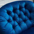 Swivel Leisure Chair Lounge Chair Velvet Blue Color With Ottoman Blue Velvet