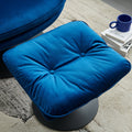 Swivel Leisure Chair Lounge Chair Velvet Blue Color With Ottoman Blue Velvet