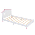 3 Pieces Bedroom Sets Twin Size Platform Bed With Nightstand And Storage Dresser,White Pink White Pink Solid Wood