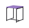 Gt 3 Piece Violet Carbon Fiber Wrap Coffee Table And End Table Set Purple Metal