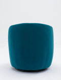 Velvet Fabric Swivel Accent Armchair Barrel Chair With Black Powder Coating Metal Ring,Teal Teal Foam Velvet