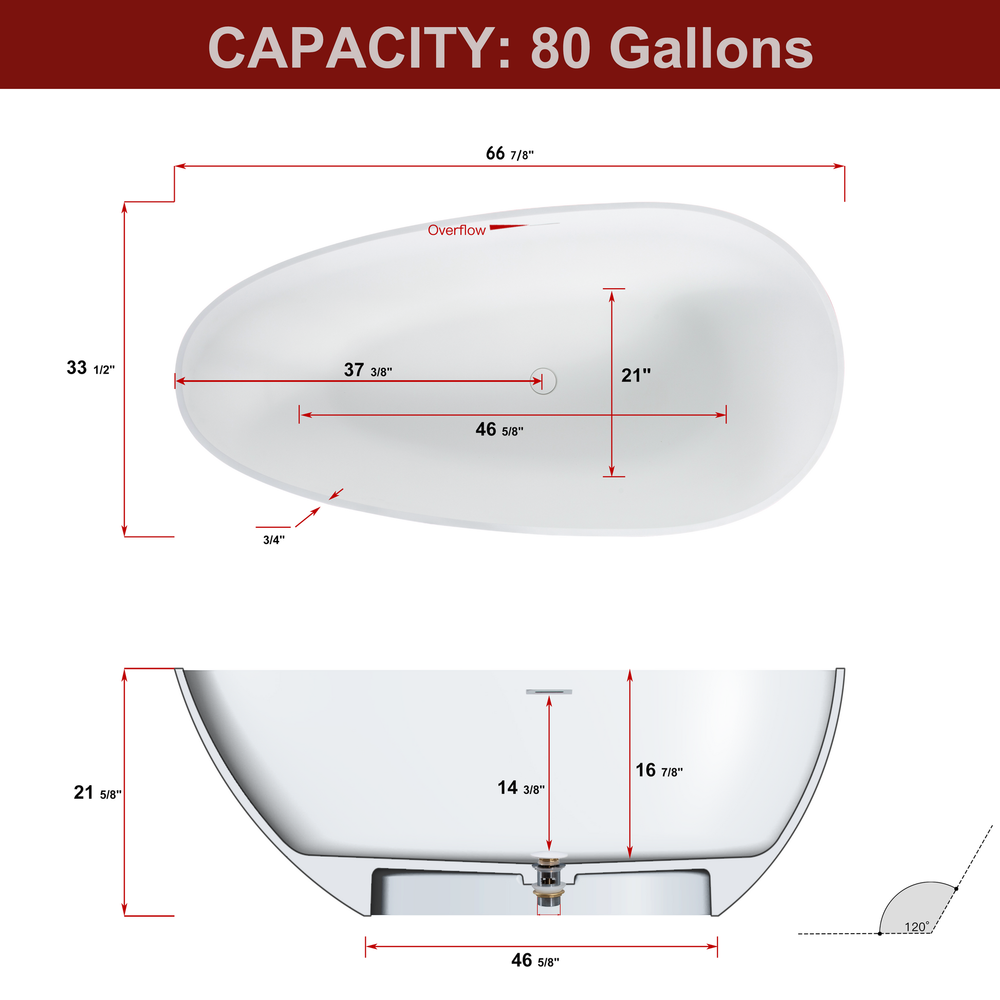 67" Freestanding Solid Surface Bathtub, Luxury Engineered Stone Resin Freestanding Soaking Bathtub With Overflow And Pop Up Drain Cupc Certified, Matte White 22S02 67 White Polyresin