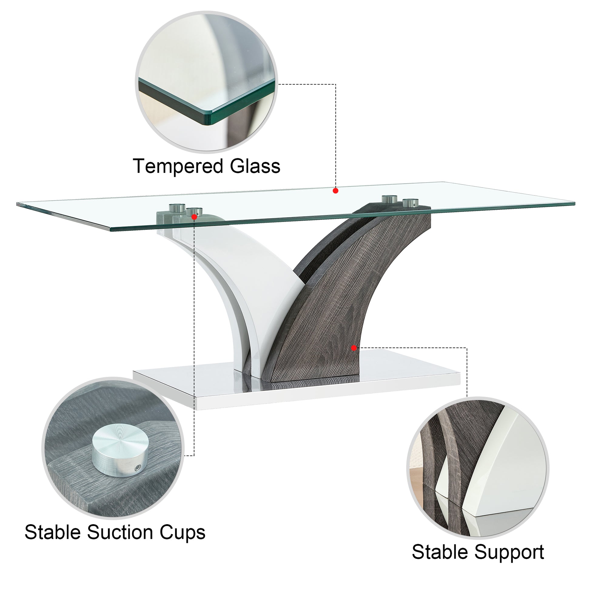 Modern Dining Table,Tea Table.Coffee Table. Tempered Glass Countertop, And Artistic Mdf Legs Are Perfect For Hosting Dinners, Conferences, Home, And Office Decorations.B 793 Transparent Glass