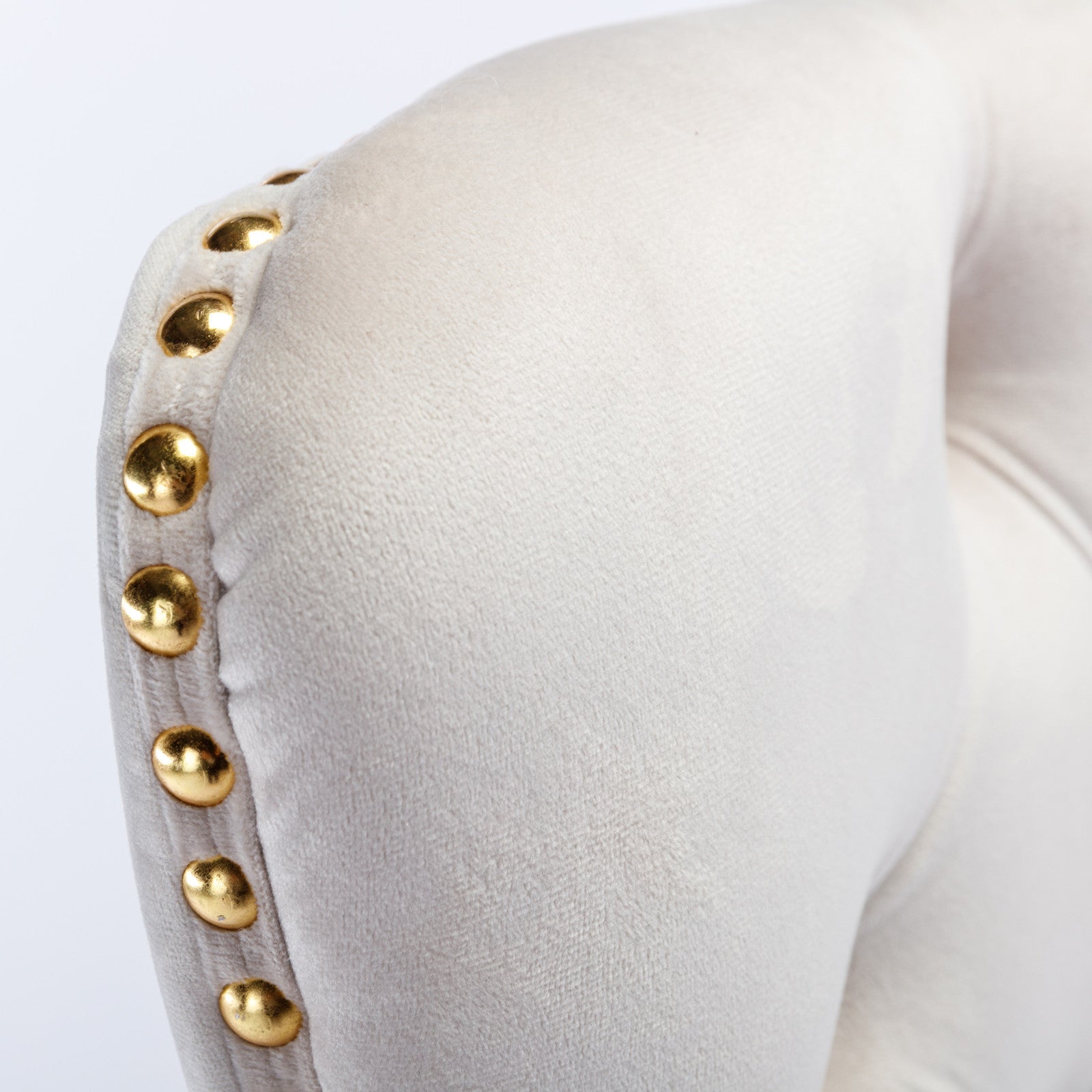 Office Chair,Velvet Upholstered Tufted Button Home Office Chair With Golden Metal Base,Adjustable Desk Chair Swivel Office Chair Beige Beige Velvet