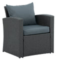 Patio Furniture Sets Dark Gray Seats 4 Pe Rattan Iron Waterproof Fabric