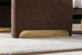 Boucle Fabric Loveseat Ottoman Footstool Bedroom Bench Shoe Bench With Gold Metal Legs,Coffee Brown Brown Foam Boucle