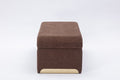 Boucle Fabric Loveseat Ottoman Footstool Bedroom Bench Shoe Bench With Gold Metal Legs,Coffee Brown Brown Foam Boucle