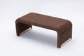 Boucle Fabric Loveseat Ottoman Footstool Bedroom Bench Shoe Bench With Gold Metal Legs,Coffee Brown Brown Foam Boucle