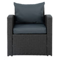 Patio Furniture Sets Dark Gray Seats 4 Pe Rattan Iron Waterproof Fabric