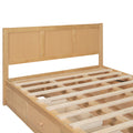 Full Size Wood Platform Bed With Underneath Storage And 2 Drawers, Wood Color Box Spring Not Required Full Natural Wood Bedroom Bed Frame Solid Wood Mdf