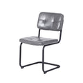 Light Grey Modern Simple Style Dining Chair Pu Leather Black Metal Pipe Dining Room Furniture Chair Set Of 4 Light Grey Pu Leather