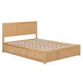 Full Size Wood Platform Bed With Underneath Storage And 2 Drawers, Wood Color Box Spring Not Required Full Natural Wood Bedroom Bed Frame Solid Wood Mdf