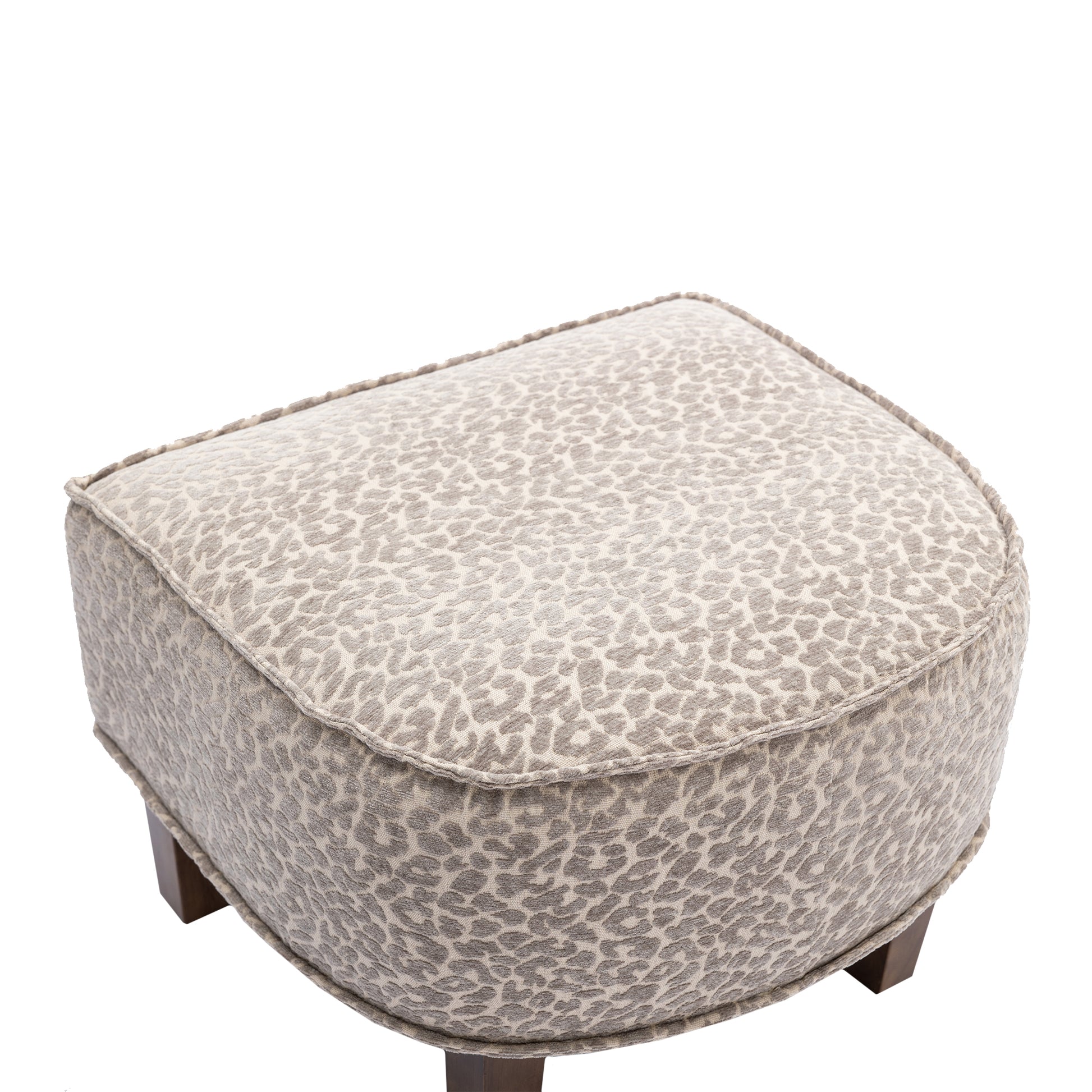 Coolmore Accent Chair With Ottoman, Mid Century Modern Barrel Chair Upholstered Club Tub Round Arms Chair For Living Room Leopard Gray Chenille