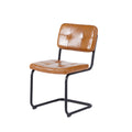 Brown Modern Simple Style Dining Chair Pu Leather Black Metal Pipe Dining Room Furniture Chair Set Of 2 Brown Pu Leather