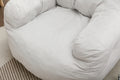 010 Soft Velvet Fabric Bean Bag Chair Filled With Memory Sponge,Ivory Ivory Velvet Soft Modern Foam Velvet