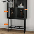 Elegant Industrial Floor Cabinet With 2 Mesh