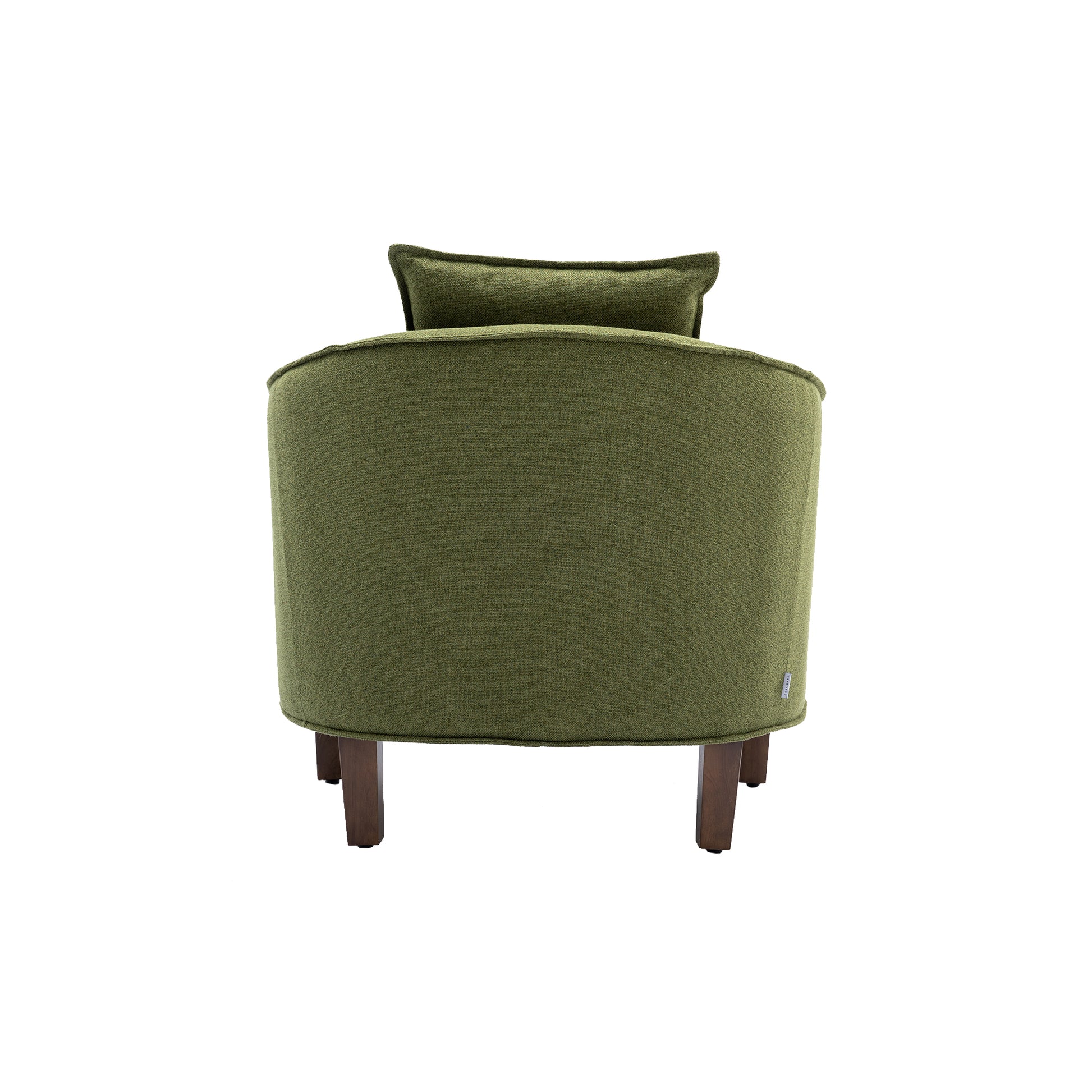 Coolmore Accent Chair With Ottoman, Mid Century Modern Barrel Chair Upholstered Club Tub Round Arms Chair For Living Room Olive Linen