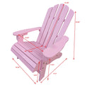 Outdoor Or Indoor Wood Children Adirondack Chair,Pink Pink Solid Wood