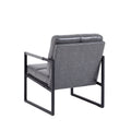 Light Grey Pu Leather Leisure Black Metal Frame Recliner Chair For Living Room And Bedroom Furniture Light Grey Pu Leather